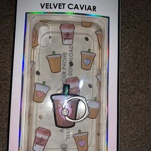 Velvet caviar iced coffee case with matching grip